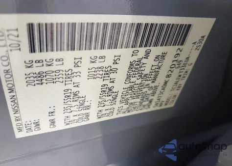 2021 Nissan Rogue Sl Fwd z USA, uszkodzony, nr VIN 5N1AT3CA6MCA20192